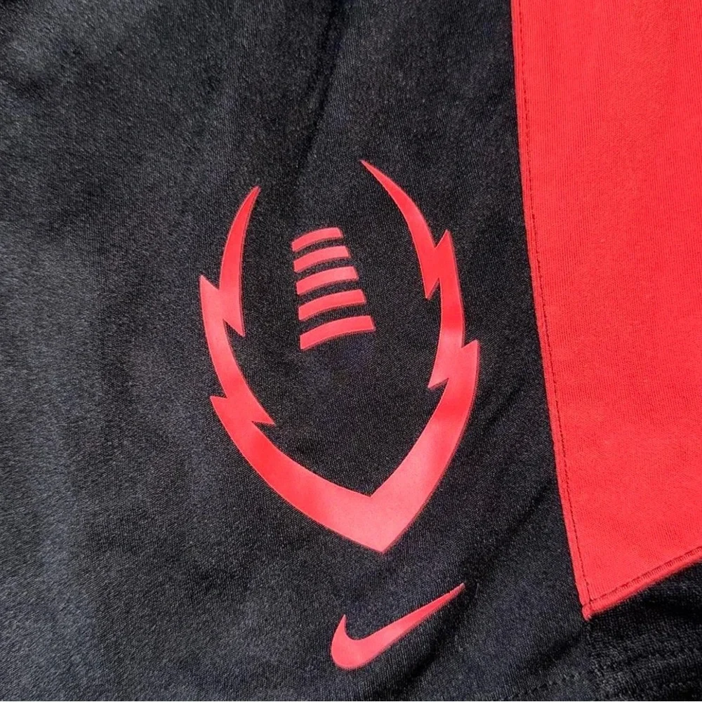 Nike Boys Dri-FIT Football Shorts Black Red Size Large